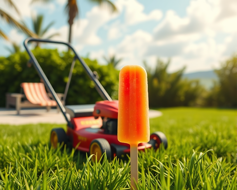 green, beach, lawn mower, popsicle